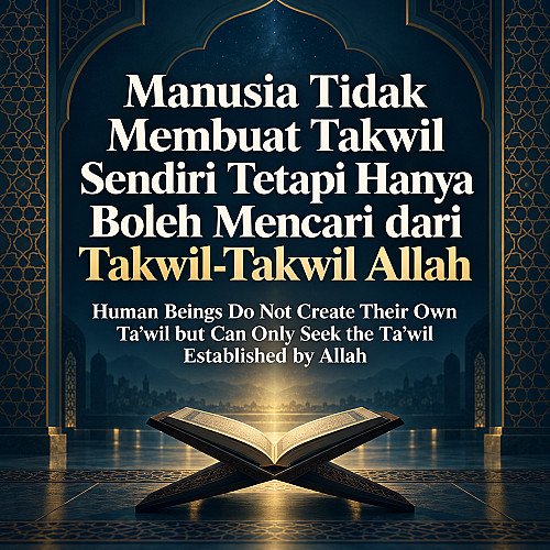 Manusia Tidak Membuat Takwil Sendiri Tetapi Hanya Boleh Mencari dari Takwil-Takwil Allah